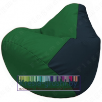 Бескаркасное кресло мешок Груша Г2.3-0115 (зелёный, синий)